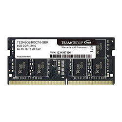 Team Group 8GB DDR4-2400 module de mémoire 8 Go 2400 MHz (Team Elite 8GB No Heatsink (1 x 8GB) DDR4 2400MHz SODIMM System Memory)