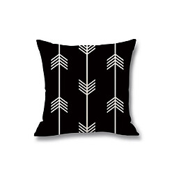 YP Select 4Pcs Géométrique Impression Numérique Accueil Oreiller Titulaire Lin Coussin Taille Oreiller Housse - 3 Noir 45X45Cm