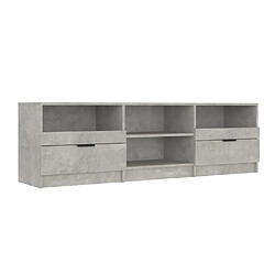 vidaXL Meuble TV Gris béton 150x33,5x45 cm Bois d'ingénierie