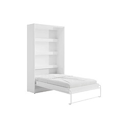 Vente-Unique Lit escamotable 120 x 200 cm - Ouverture verticale manuelle - Avec LEDs - Blanc - RAPILI pas cher