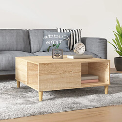 vidaXL Table basse chêne sonoma 80x80x36,5 cm bois d'ingénierie