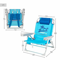 Acheter Chaise de Plage Aktive Pliable Bleu 53 x 80 x 58 cm (2 Unités)