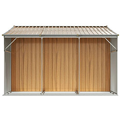 Acheter Helloshop26 Abri de jardin cabane cabanon maison de stockage remise extérieur hangar outils robuste clair 277 x 279 x 179 cm acier galvanisé marron 02_0022313