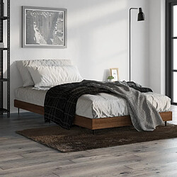 Avis vidaXL Cadre de lit sans matelas chêne marron 90x190cm bois ingénierie