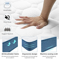 Avis BIGZZIA Matelas 140x190 Mémoire de Forme Ergonomique - WOWTTRELAX - 7 Zones de Confort Anatomiques Haute densité Transpirant 20.5 cm