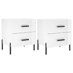 vidaXL Tables de chevet 2 pcs blanc brillant 40x35x47,5 cm