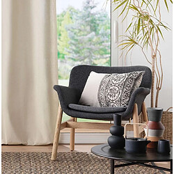 Acheter Douceur D'Interieur Coussin déhoussable BISCA - Polycoton imprimé - 40 x 60 cm - Ecru et noir