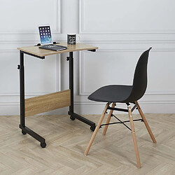 The Home Deco Factory Table d'appoint à roulettes hauteur réglable Clayton.