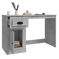 Maison Chic Bureau solide,Table de travail,Bureau d'ordinateur avec tiroir gris béton 115x50x75 cm bois d'ingénierie -GKD13162 pas cher