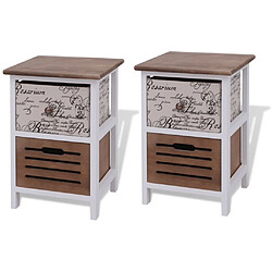 Maison Chic Lot de 2 Tables de chevet - Tables de Nuit en bois