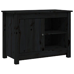 vidaXL Meuble TV Noir 70x36,5x52 cm Bois de pin massif