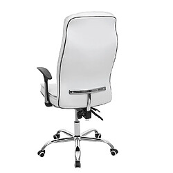 Avis Mendler Chaise de bureau HWC-F14, chaise de bureau 150kg charge max. simlicuir ~ blanc