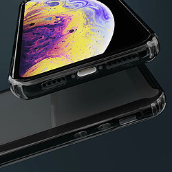 Moozy Xframe Coque antichoc pour iPhone X / iPhone XS - Coque transparente à bord noir, coque hybride transparente double couleur avec bord en TPU absorbant les chocs pas cher