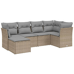 vidaXL Salon de jardin avec coussins 6pcs mélange beige résine tressée