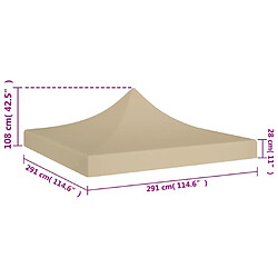 Acheter vidaXL Toit de tente de réception 3x3 m Beige 270 g/m²