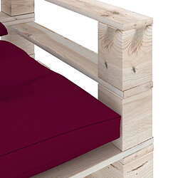 Acheter vidaXL Canapé palette de jardin et coussins rouge bordeaux Bois de pin