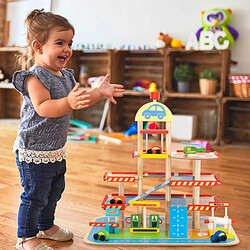 Circuit Voitures Jouet pour Enfants et Garage Montessori Robincool Monza 50x40x47cm 5 Accessoires Inclus Bois Écologique