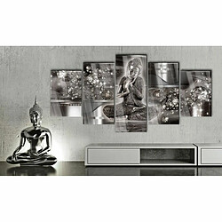 Paris Prix Tableau sur Verre Acrylique Silver Serenity 100 x 200 cm