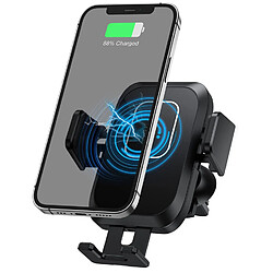 Chrono Chargeur de voiture sans fil, chargeur de voiture sans fil à serrage automatique, 15W 10W 7.5W Qi Support de téléphone de voiture à charge rapide Support de montage pour évent pour iPhone 12/12 Pro/SE/11/XR/X/8, Samsung S20/Note 10+/S10/ S9/S8 (noir)