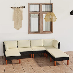 Maison Chic Salon de jardin 7 pcs + coussins - Mobilier/Meubles de jardin - Table et chaises d'extérieur Résine tressée Noir -MN35588