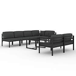 vidaXL Salon de jardin 8 pcs avec coussins Aluminium Anthracite