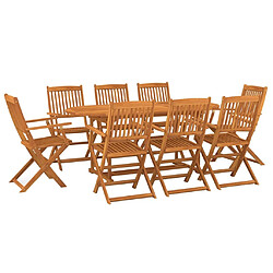 Ensemble à manger de jardin 9 pcs,Table et chaise à dîner bois d'acacia massif -MN39835