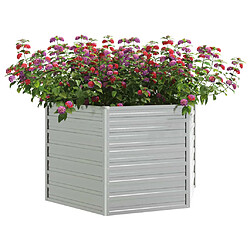 Avis Maison Chic Jardinière,Lit surélevé de jardin - Bac à fleurs - pot de fleur 129x77 cm Acier galvanisé Argenté -GKD38889