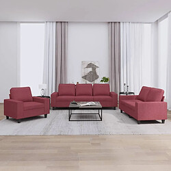 Maison Chic Ensemble de canapés 3 pcs, Canapé droit Sofa pour Salon rouge bordeaux tissu -GKD588051