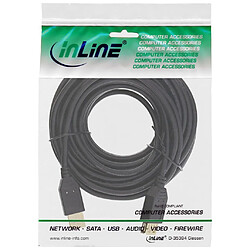 USB 2.0 Rallonge, InLine®, mâle/fem. type A, noir, contacts or, 10m