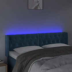 Avis vidaXL Tête de lit à LED Bleu foncé 163x16x78/88 cm Velours