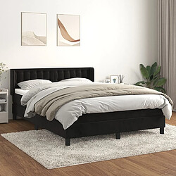 Maison Chic Lit Adulte - Lit simple Lit à sommier tapissier avec matelas moelleux - Meuble de Chambre - Noir 140x200 cm Velours -MN62082