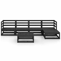 Avis Maison Chic Salon de jardin 6 pcs - Table et chaises d'extérieur - Mobilier/Meubles de jardin Moderne noir bois de pin massif -MN92473