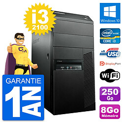 PC Tour Lenovo M91p Intel Core i3-2100 RAM 8Go Disque Dur 250Go Windows 10 Wifi - Occasion