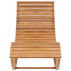 Helloshop26 Transat chaise longue bain de soleil lit de jardin terrasse meuble d'extérieur à bascule bois de teck solide 02_0012965