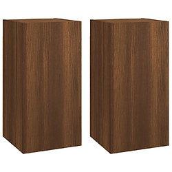 Maison Chic Meubles TV 2 pcs | Banc TV Moderne pour salon | Meuble de Rangement Chêne marron 30,5x30x60 cm Bois d'ingénierie -MN67410