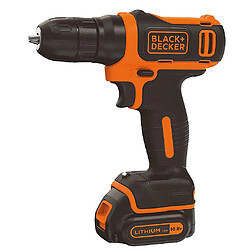 Black & Decker Black and Decker - Perceuse visseuse sans fil 10.8 V Li-Ion 1.5 Ah 26 Nm 550 trs/min 1 batterie - BDCD12-QW