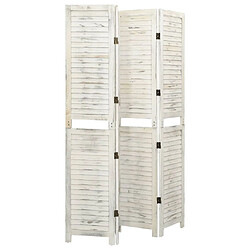 Avis vidaXL Cloison de séparation 4 panneaux Blanc antique 140x165 cm Bois