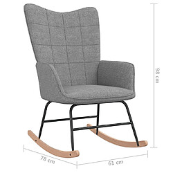 vidaXL Chaise à bascule Gris clair Tissu pas cher