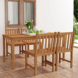 Salle à manger de jardin 5 pcs,Table et chaise à dîner Bois de teck massif -MN91951