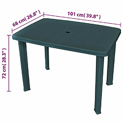 Maison Chic Table de jardin | Table d'extérieur Vert 101 x 68 x 72 cm Plastique -GKD50771 pas cher