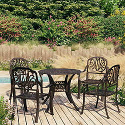 Maison Chic Table de bistro et chaises d'extérieur 5 pcs,Ensemble de bistro de jardin pour relax Aluminium coulé Bronze -GKD269975