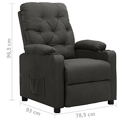 vidaXL Fauteuil Gris foncé Tissu pas cher