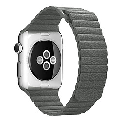 Avizar Bracelet Apple Watch 42 et 44 mm en Cuir matelassé et Magnétique - Gris