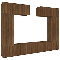 Maison Chic Ensemble de meubles TV 6 pcs | Banc TV Moderne pour salon | Meuble de Rangement - Chêne marron Bois d'ingénierie -MN75554