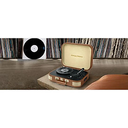 Muse Platine Vinyle Vintage Marron Bluetooth 33 45 78 RPM Stéréo RCA Bluetooth® USB SD 10W Préampli intégré MD Cellule AUDIO TECHNICA