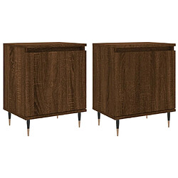 Maison Chic Lot de 2 Tables de chevet - Tables de Nuit chêne marron 40x30x50cm bois d'ingénierie