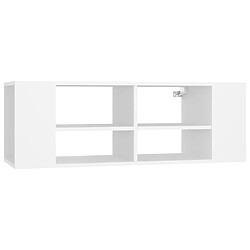 vidaXL Meuble TV mural Blanc 102x35x35 cm Bois d’ingénierie