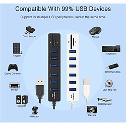 Acheter Wewoo HUB Répartiteur USB haute vitesse 6 ports avec concentrateur multi USB 2.0 lecteur de carte SD TF noir