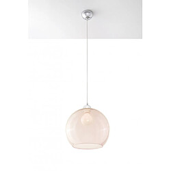 Luminaire Center Suspension BALL verre/acier champagne/chrome 1 ampoule