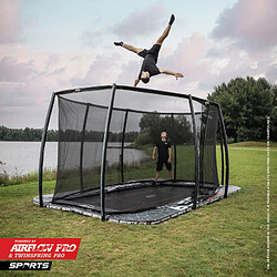 BERG Trampoline Ultim Pro Bouncer Flatground 500 avec Filet de securité Dlx Xl